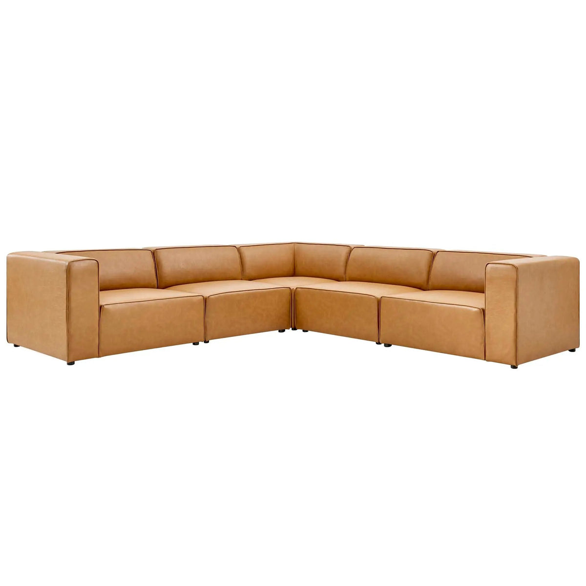 Mingle 5-Piece Vegan Leather Sectional Sofa by Modway by HouseOfZazla