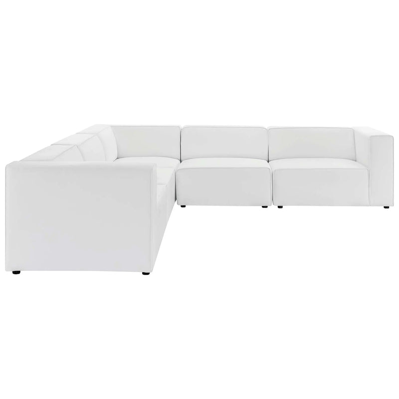 Mingle 5-Piece Vegan Leather Sectional Sofa by Modway by HouseOfZazla