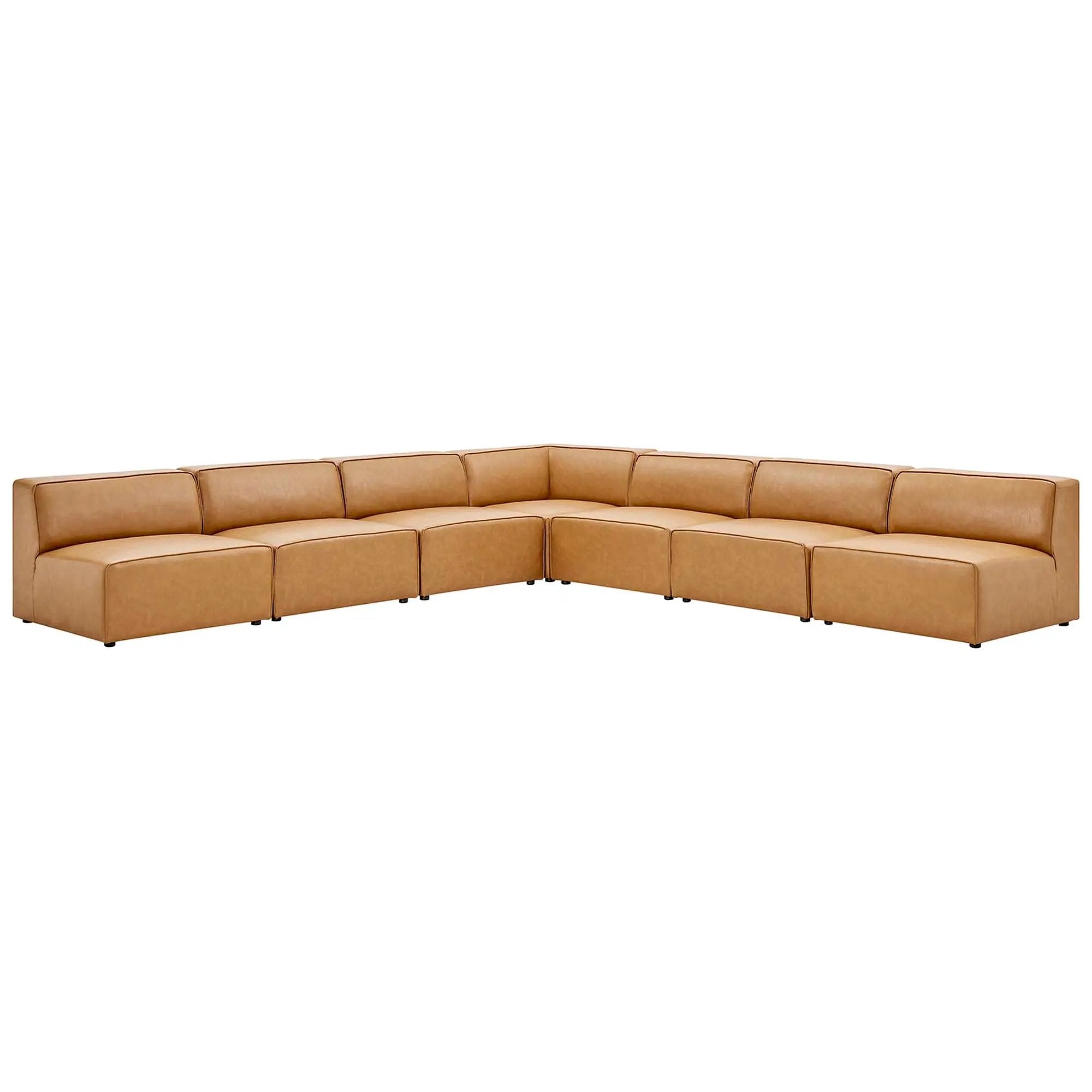Mingle 7-Piece Vegan Leather Sectional Sofa by Modway by HouseOfZazla