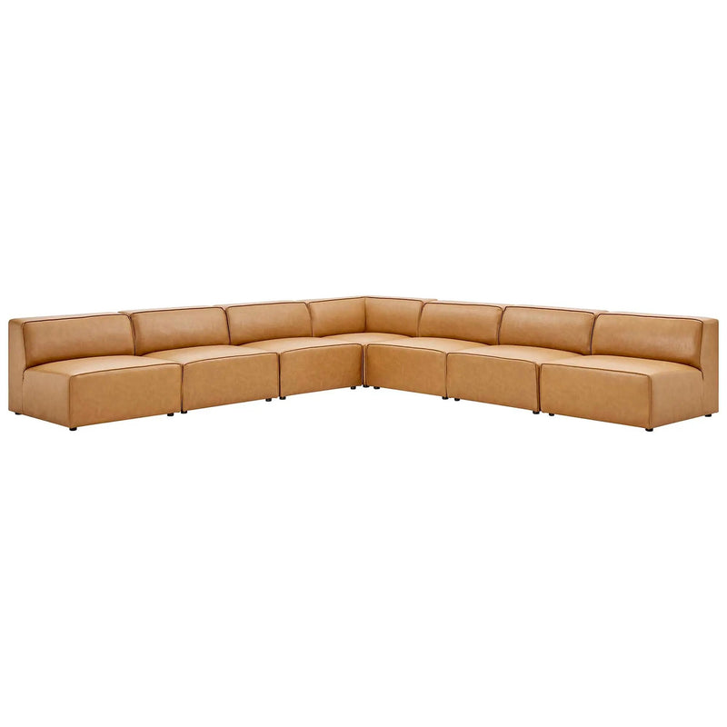 Mingle 7-Piece Vegan Leather Sectional Sofa by Modway by HouseOfZazla