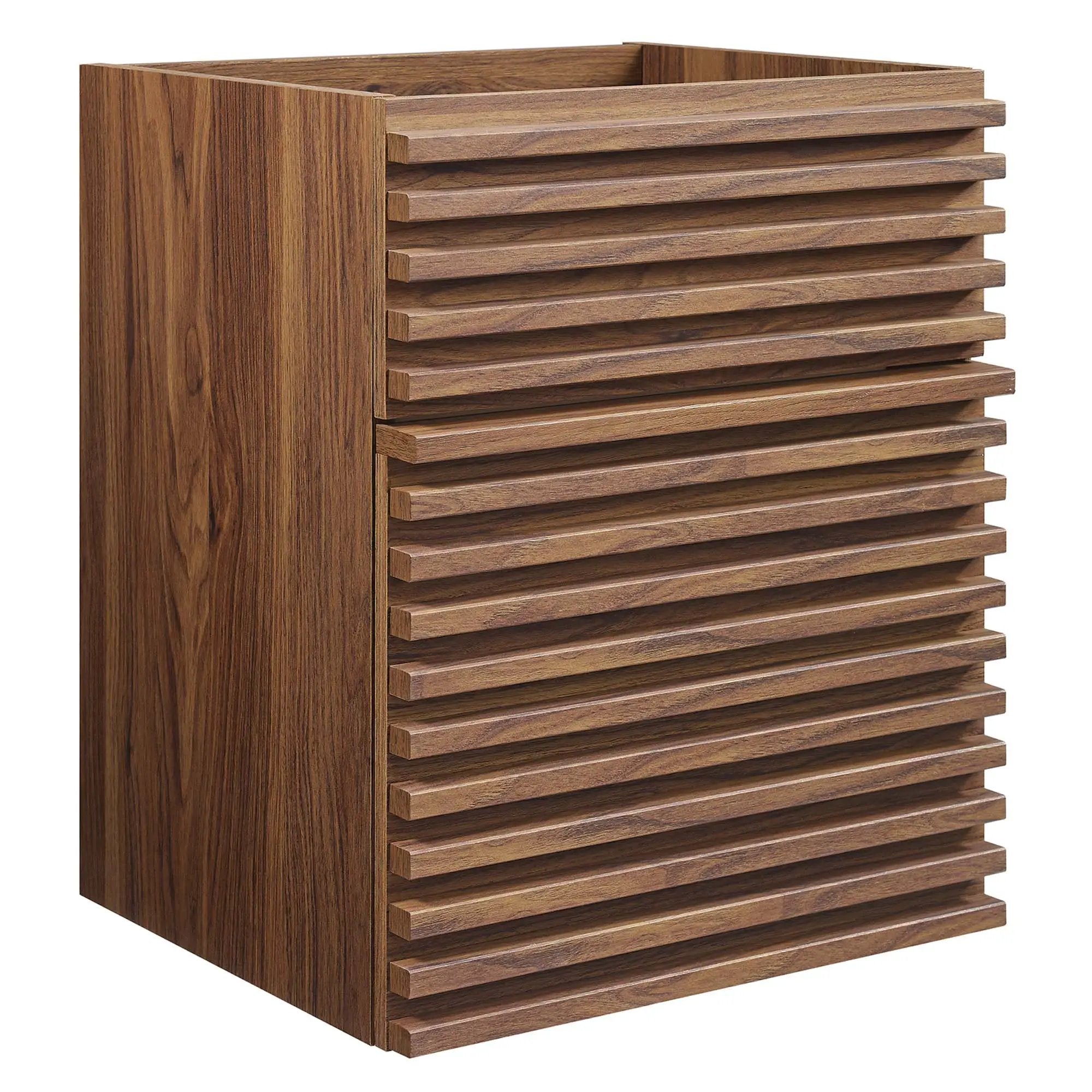 Render 18" Wall-Mount Bathroom Vanity Cabinet (Walnut) by Modway by HouseOfZazla