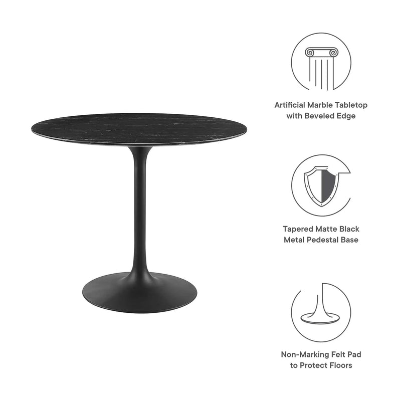 Lippa 36" Round Faux Marble Dining Table by Modway by HouseOfZazla