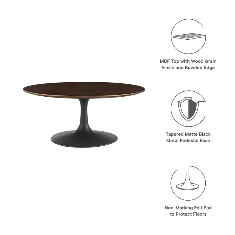 Lippa 36" Round Wood Coffee Table by Modway by HouseOfZazla