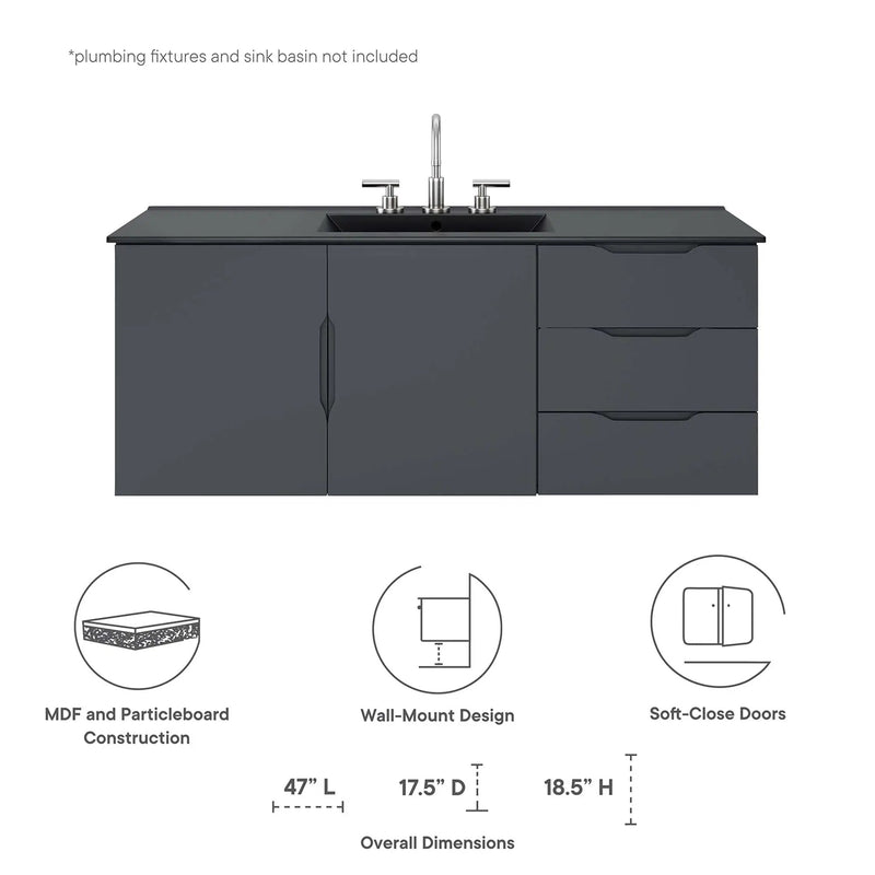 Vitality 48" Double or Single Sink Compatible Bathroom Vanity Cabinet by Modway by HouseOfZazla
