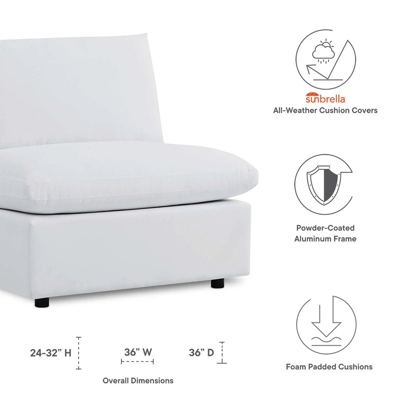 Commix Sunbrella Outdoor Patio Armless Chair by Modway by HouseOfZazla