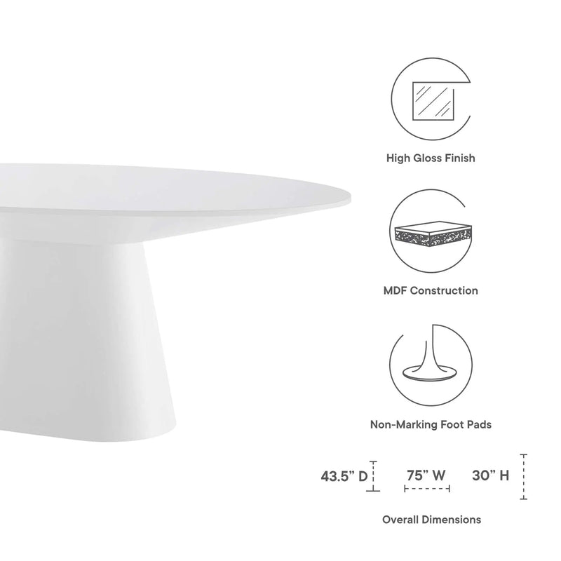 Provision 75" Oval Dining Table by Modway by HouseOfZazla