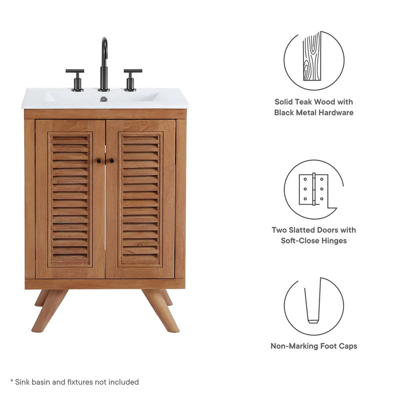 Birdie 24" Teak Wood Bathroom Vanity Cabinet by HouseOfZazla
