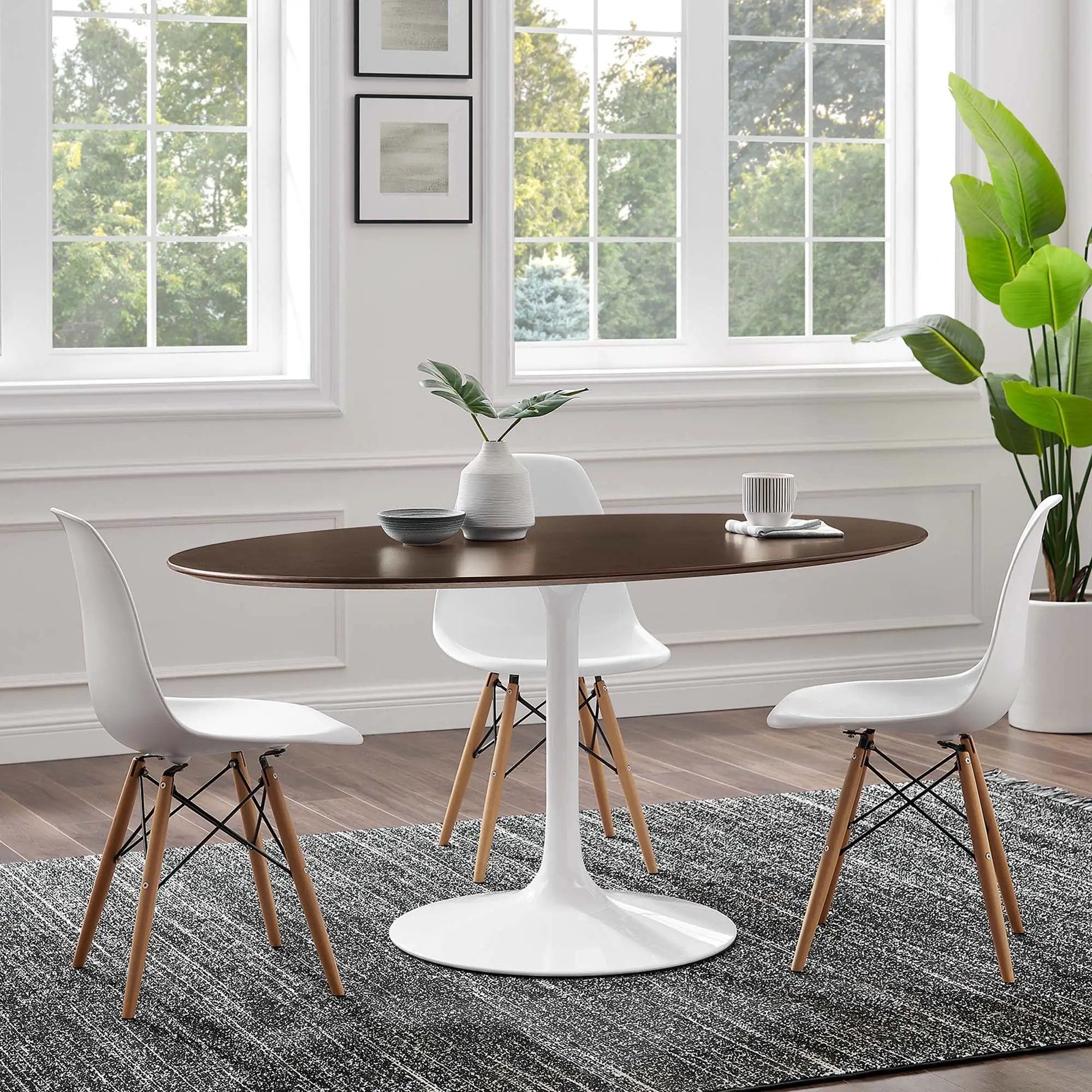 Lippa 60" Oval Cherry Walnut Wood Dining Table by Modway by HouseOfZazla