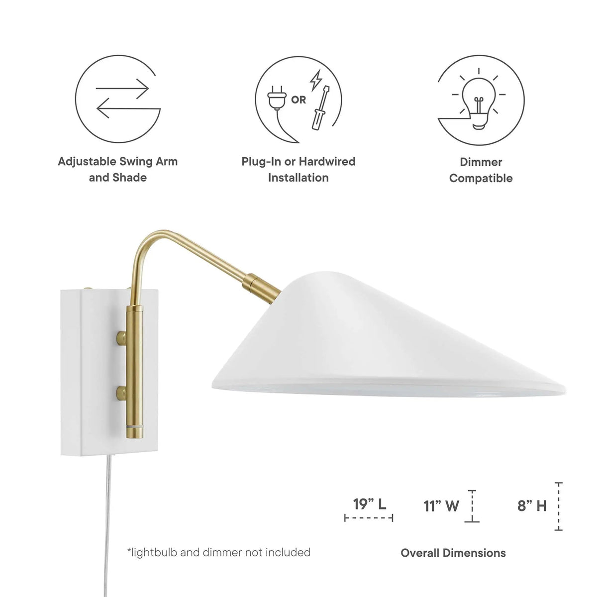 Journey 7" Swing Arm Wall Sconce by Modway by HouseOfZazla