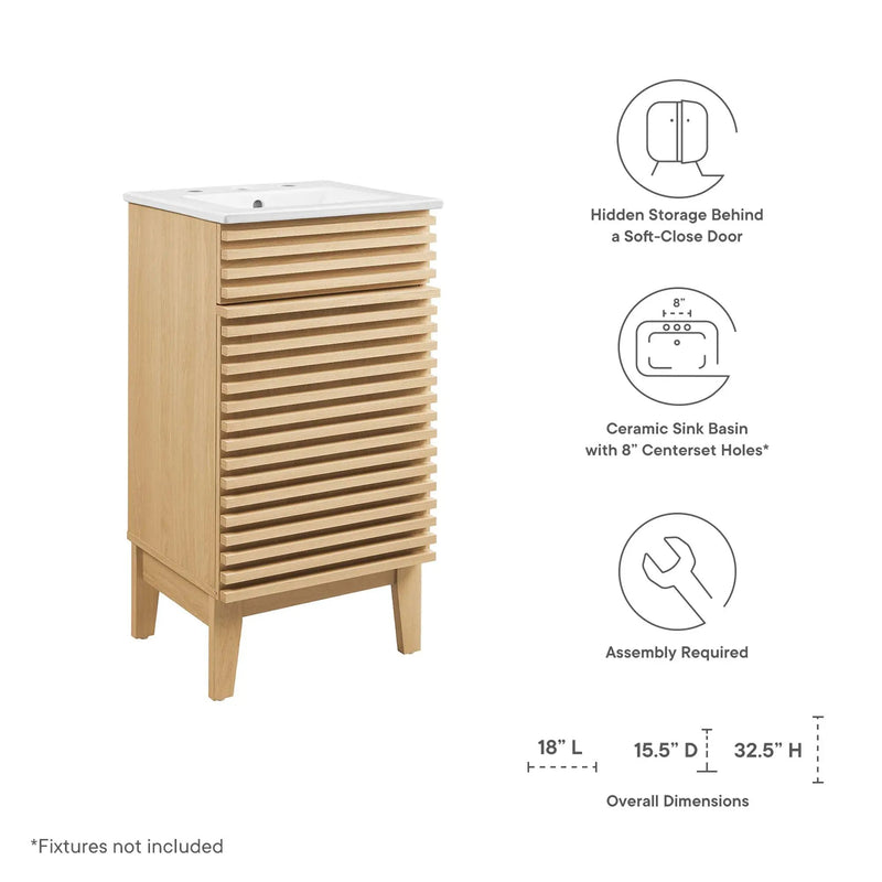 Render 18" Bathroom Vanity Cabinet by Modway by HouseOfZazla