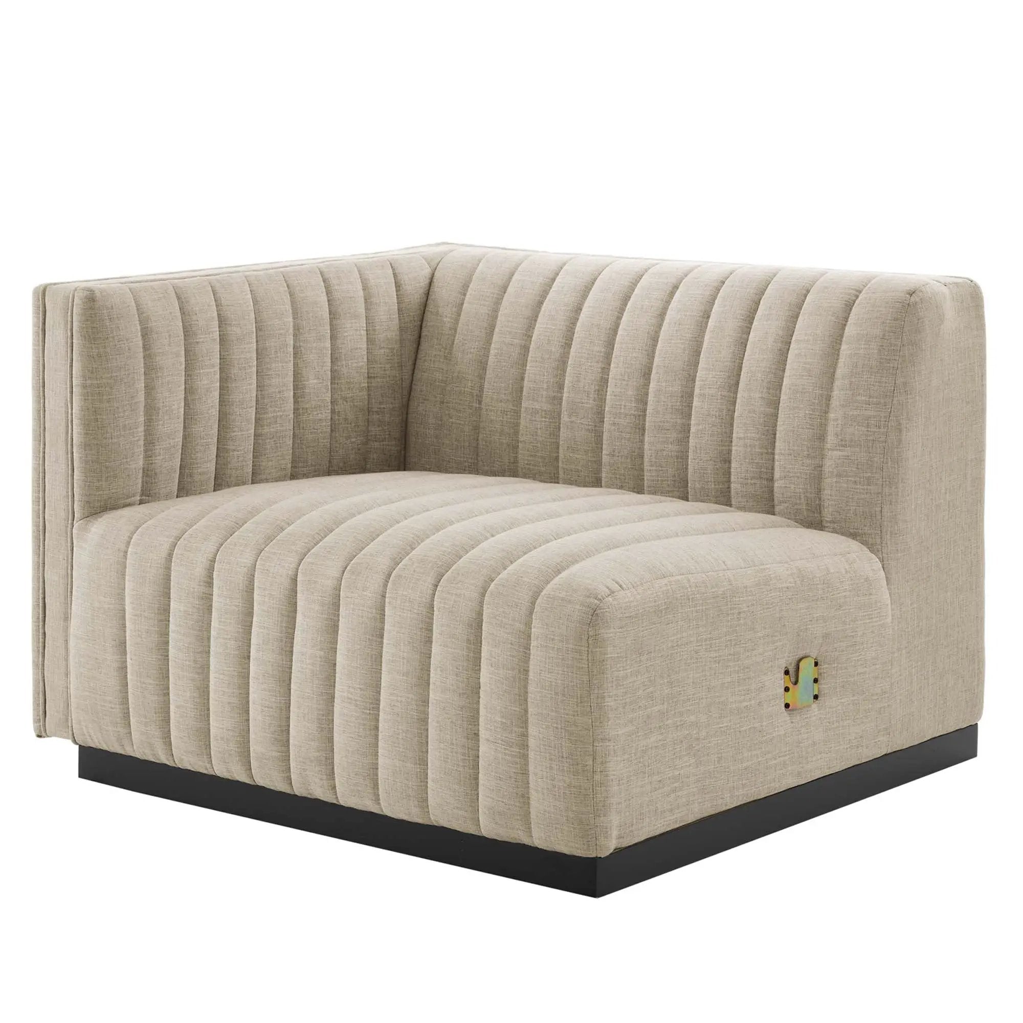 Conjure Channel Tufted Upholstered Fabric Left-Arm Chair by Modway by HouseOfZazla
