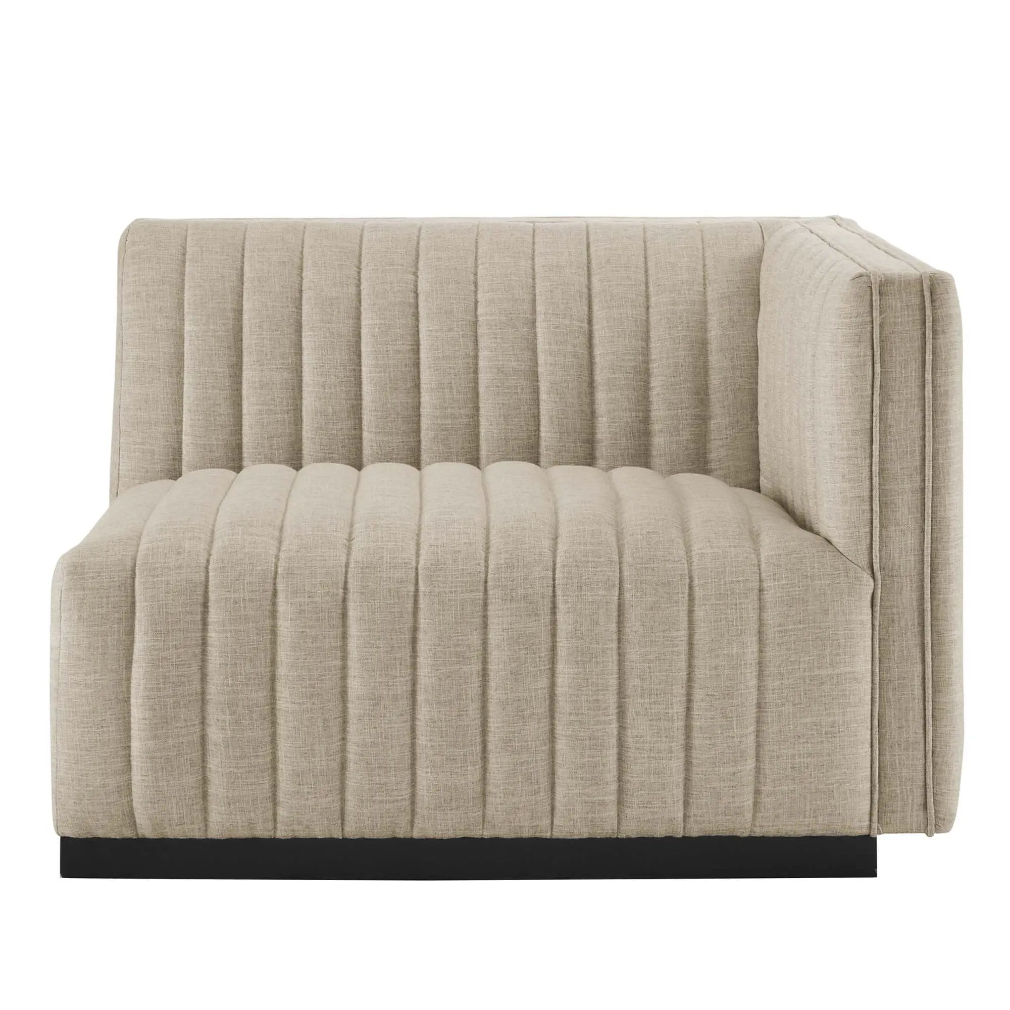 Conjure Channel Tufted Upholstered Fabric Right-Arm Chair by HouseOfZazla