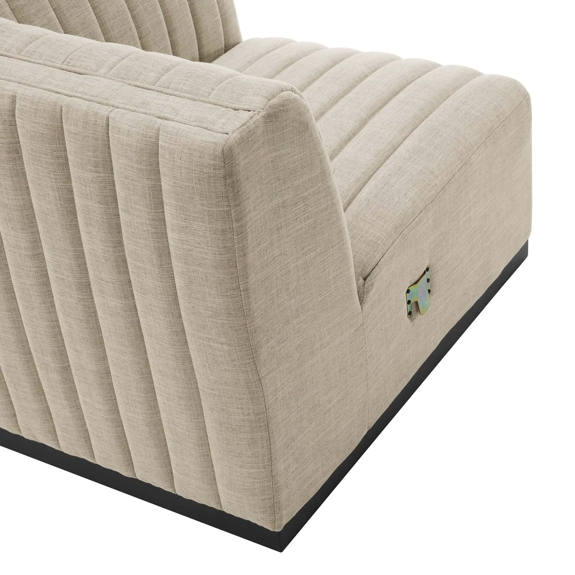 Conjure Channel Tufted Upholstered Fabric Right-Arm Chair by HouseOfZazla