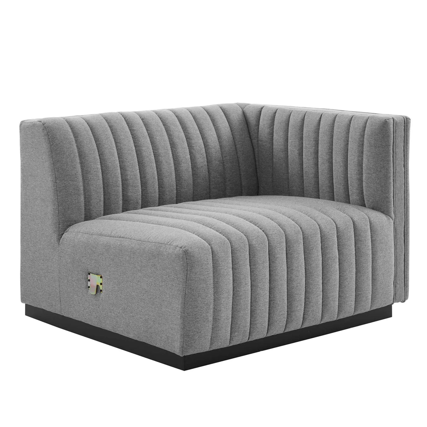 Conjure Channel Tufted Upholstered Fabric Right-Arm Chair by HouseOfZazla