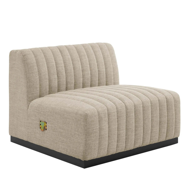 Conjure Channel Tufted Upholstered Fabric Armless Chair by HouseOfZazla