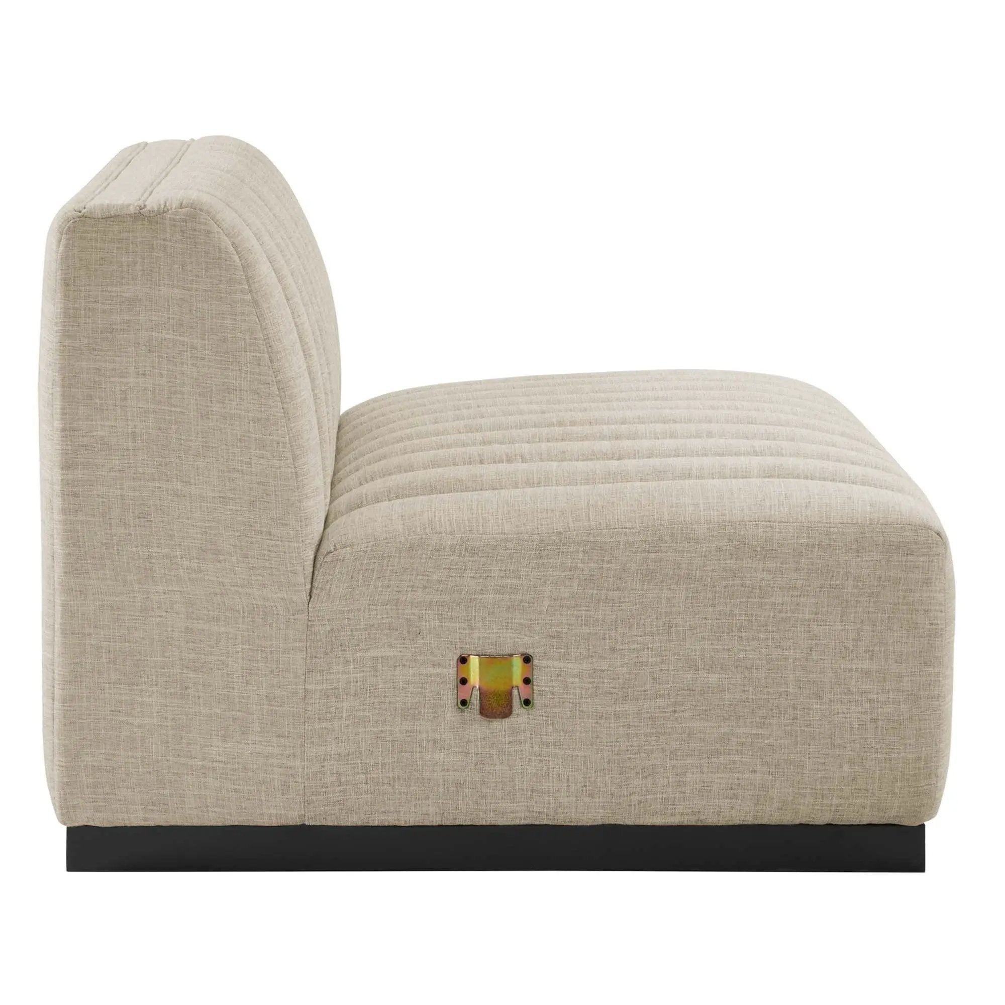Conjure Channel Tufted Upholstered Fabric Armless Chair by HouseOfZazla