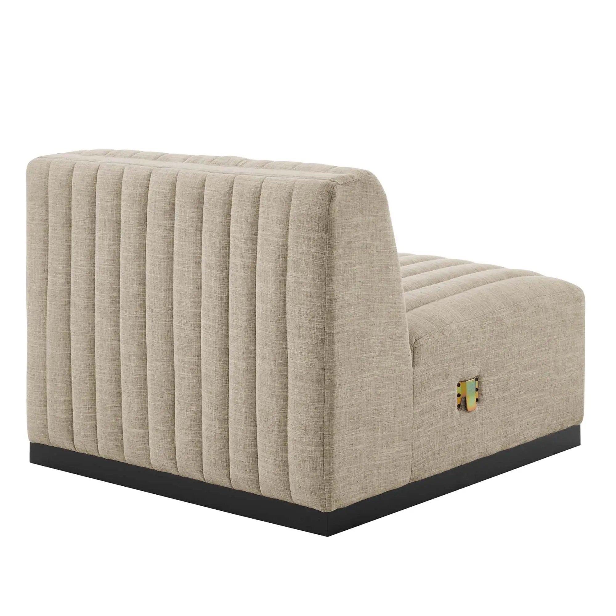 Conjure Channel Tufted Upholstered Fabric Armless Chair by HouseOfZazla
