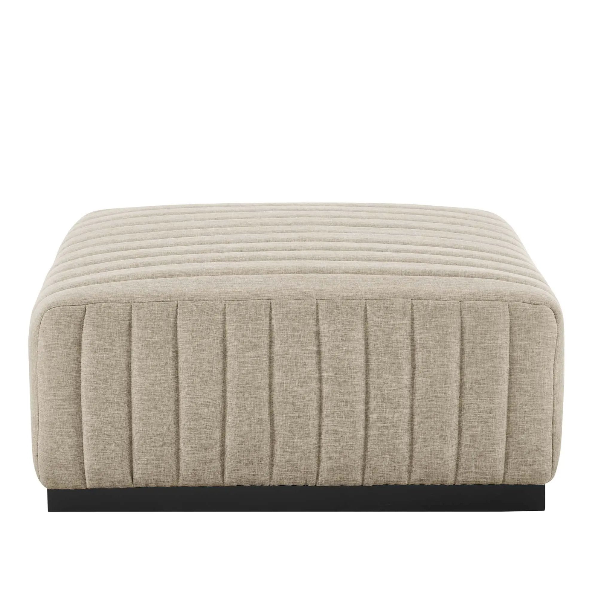 Conjure Channel Tufted Upholstered Fabric Ottoman by HouseOfZazla