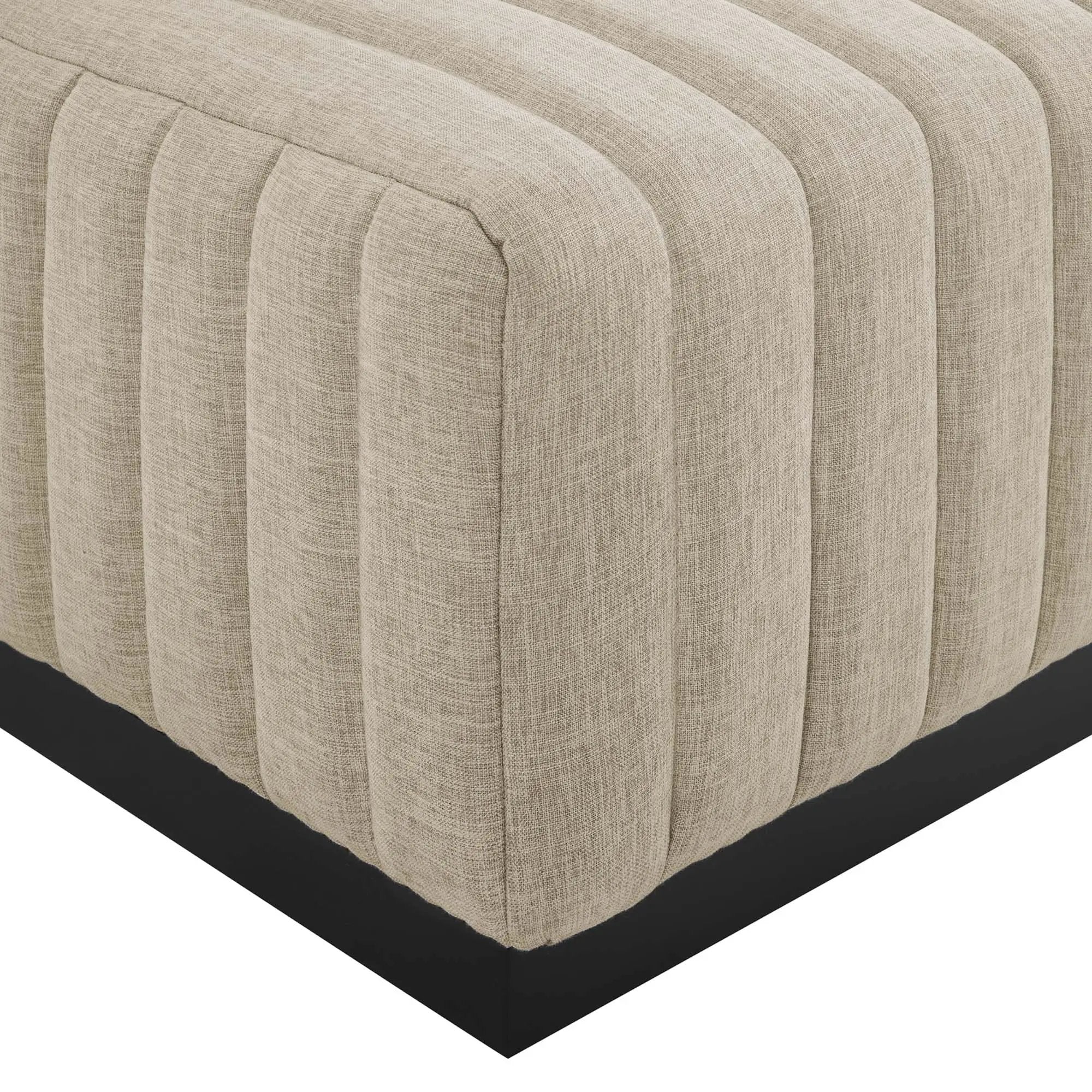 Conjure Channel Tufted Upholstered Fabric Ottoman by HouseOfZazla