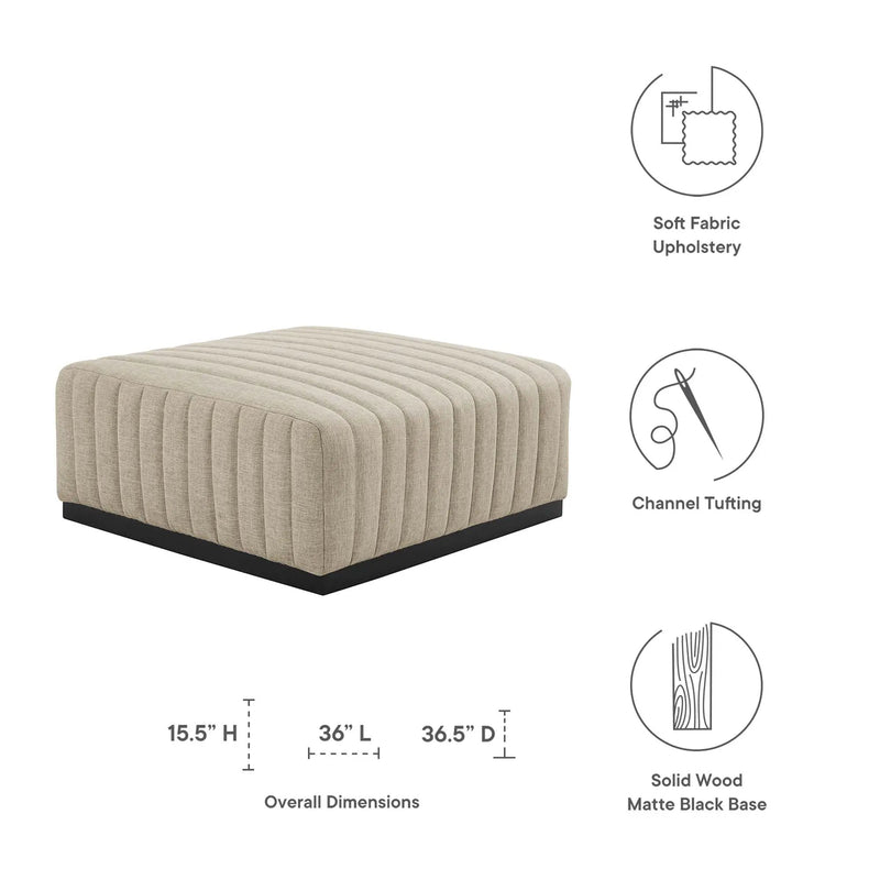Conjure Channel Tufted Upholstered Fabric Ottoman by HouseOfZazla