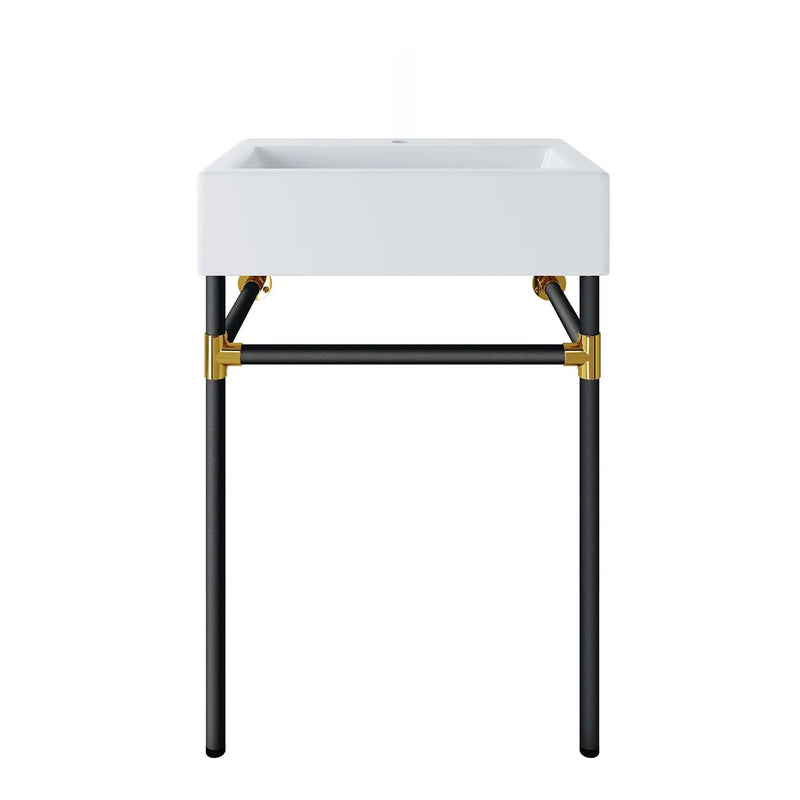 Redeem 24" Wall-Mount Black Stainless Steel Bathroom Vanity by HouseOfZazla