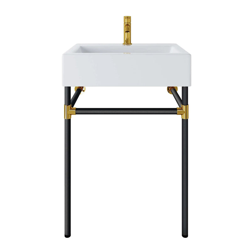 Redeem 24" Wall-Mount Black Stainless Steel Bathroom Vanity by HouseOfZazla