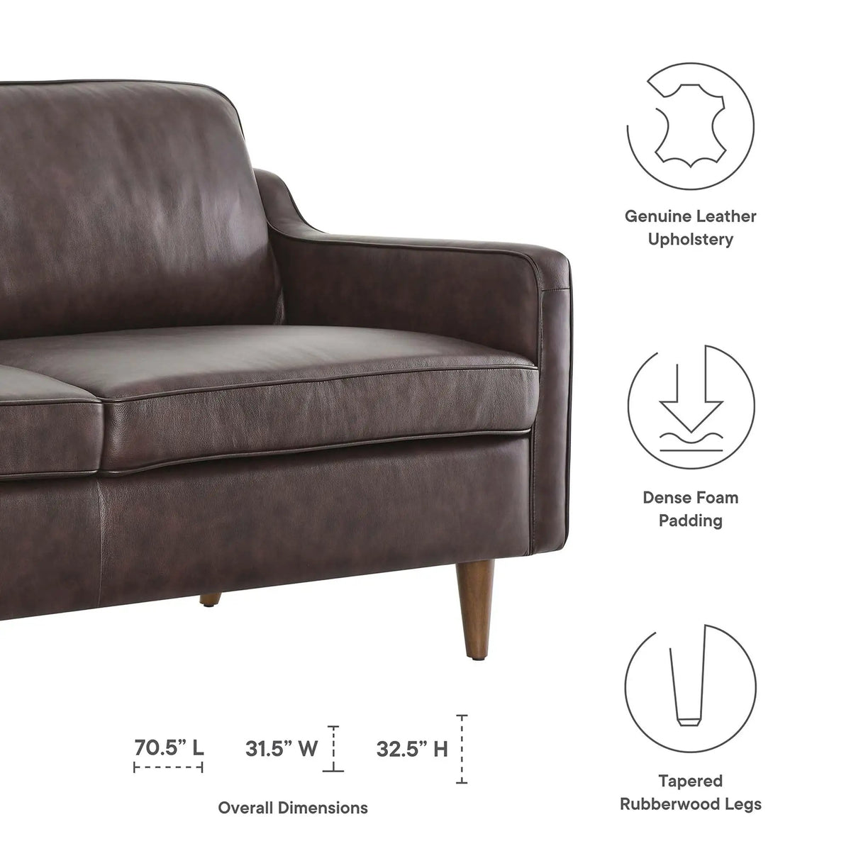 Impart Genuine Leather Sofa by Modway by HouseOfZazla