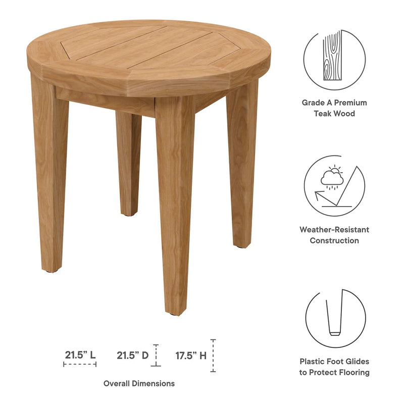 Brisbane Teak Wood Outdoor Patio Side Table by Modway by HouseOfZazla
