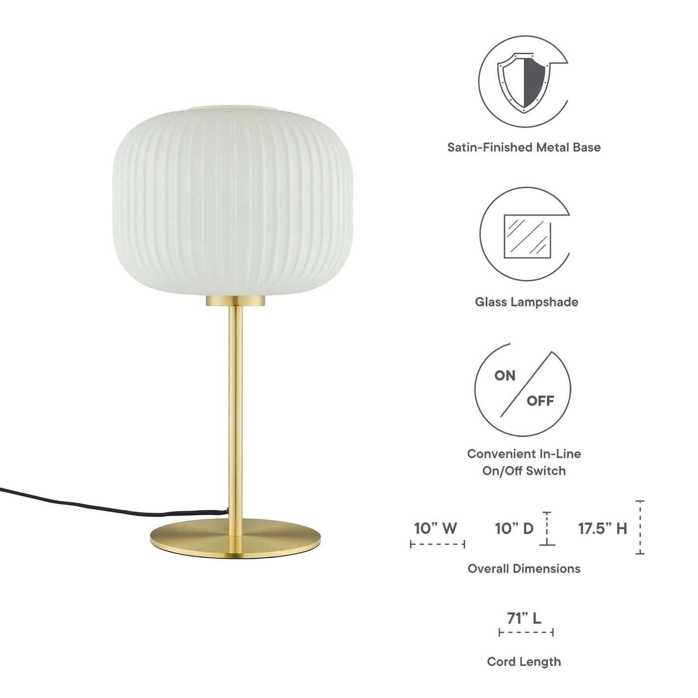 Reprise Glass Sphere Glass and Metal Table Lamp by Modway by HouseOfZazla