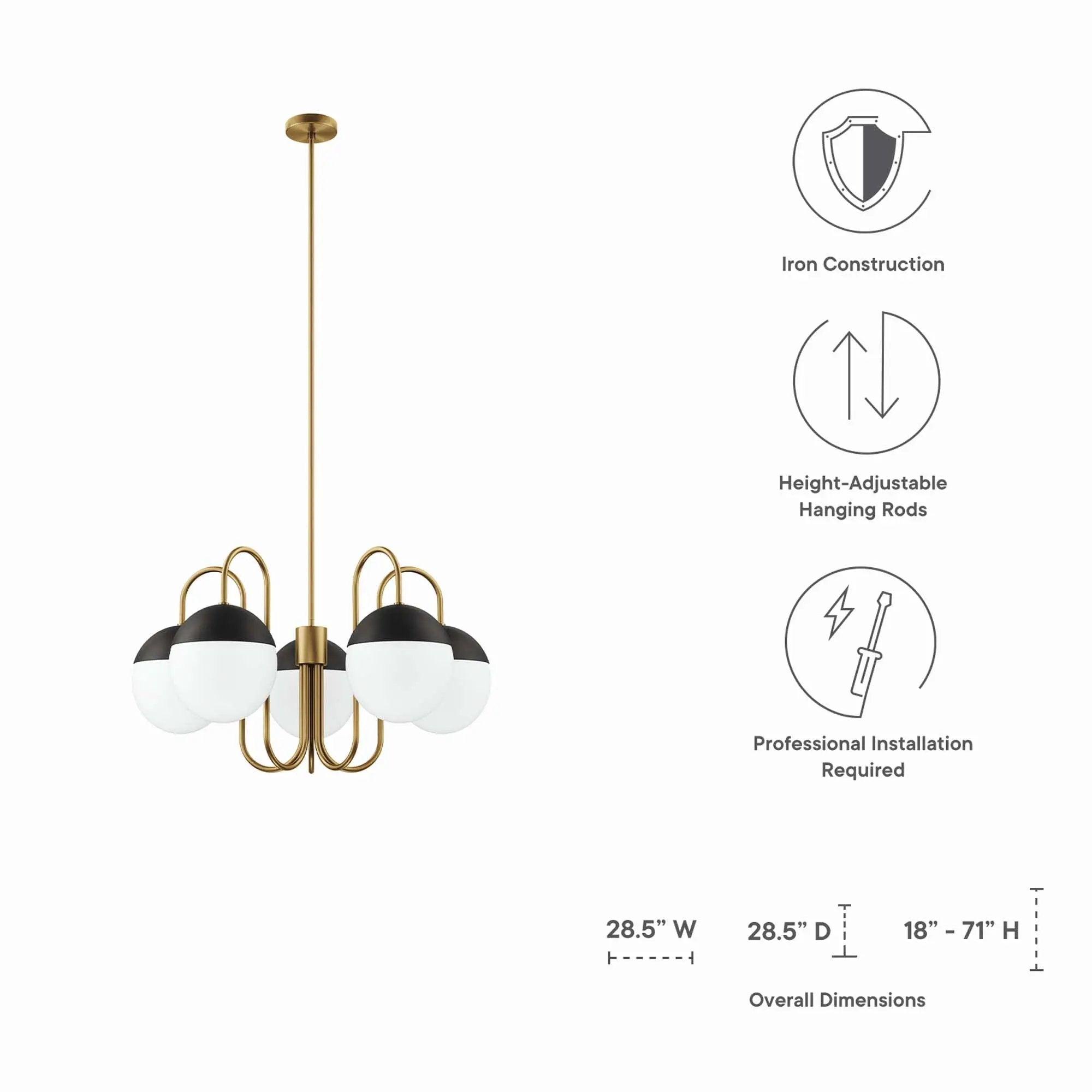 Stellar 5-Light Chandelier by Modway by HouseOfZazla