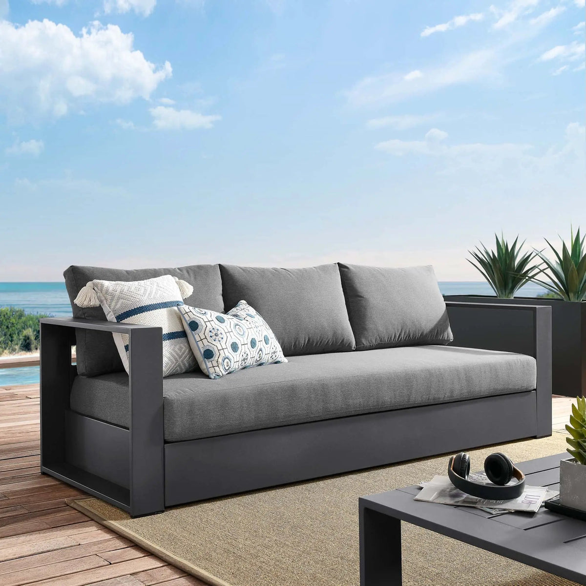Tahoe Outdoor Patio Powder-Coated Aluminum Sofa by Modway by HouseOfZazla