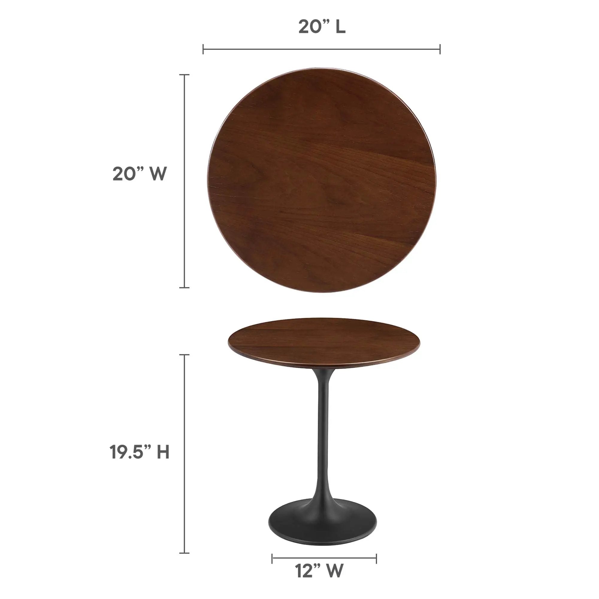 Lippa 20" Round Wood Side Table by Modway by HouseOfZazla