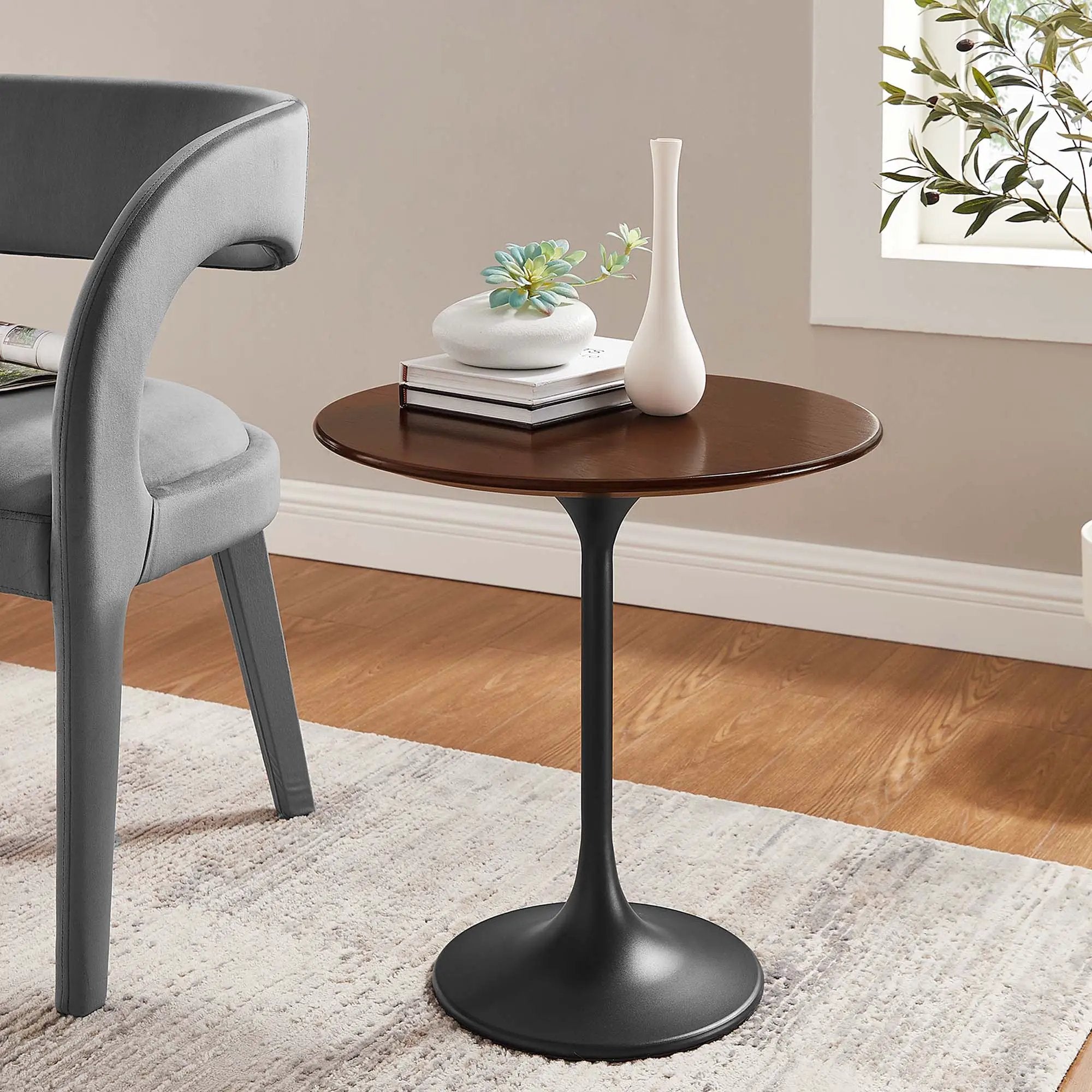 Lippa 20" Round Wood Side Table by Modway by HouseOfZazla