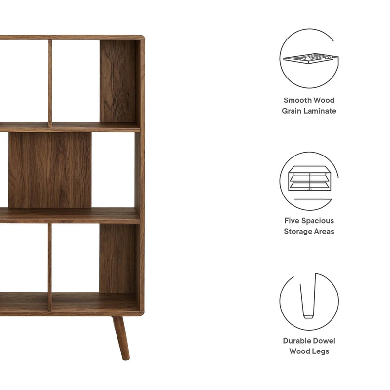 Transmit 5 Shelf Wood Grain Bookcase by Modway by HouseOfZazla
