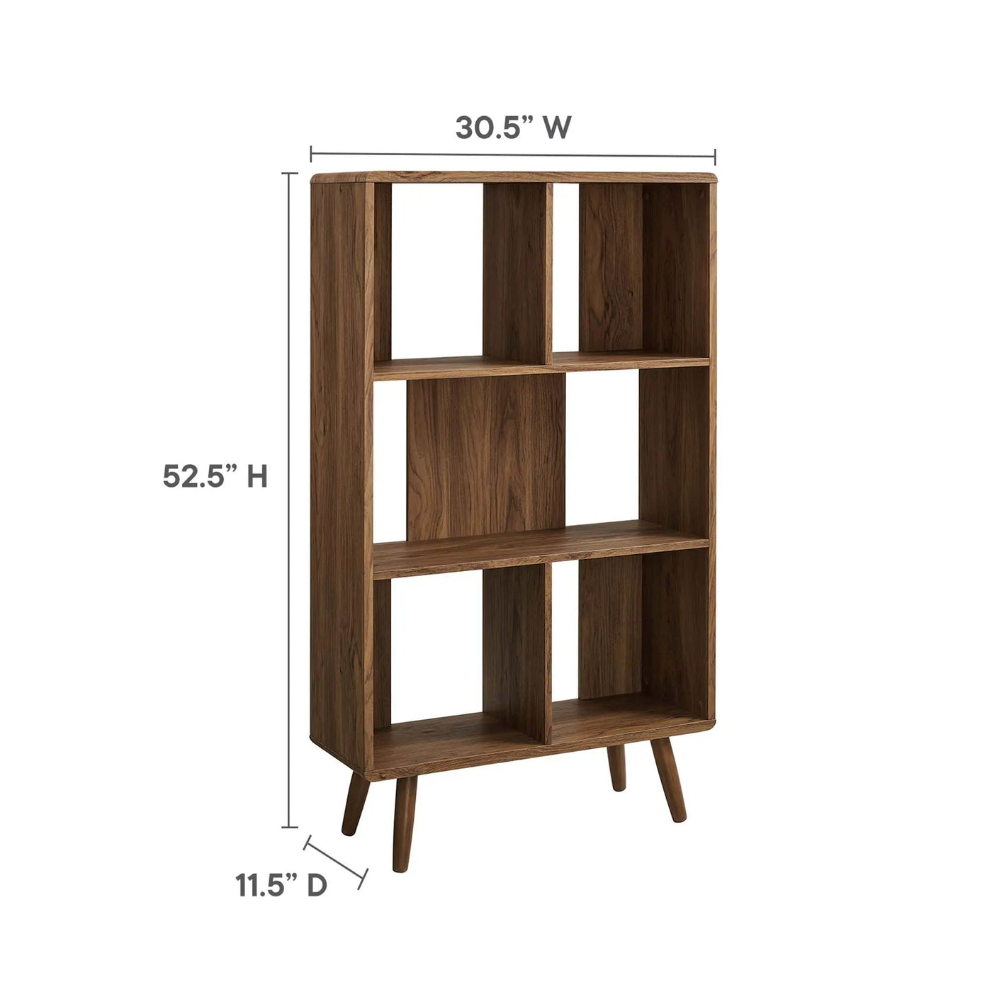 Transmit 5 Shelf Wood Grain Bookcase by Modway by HouseOfZazla