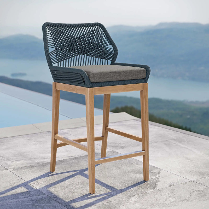 Wellspring Outdoor Patio Teak Wood Bar Stool by Modway by HouseOfZazla