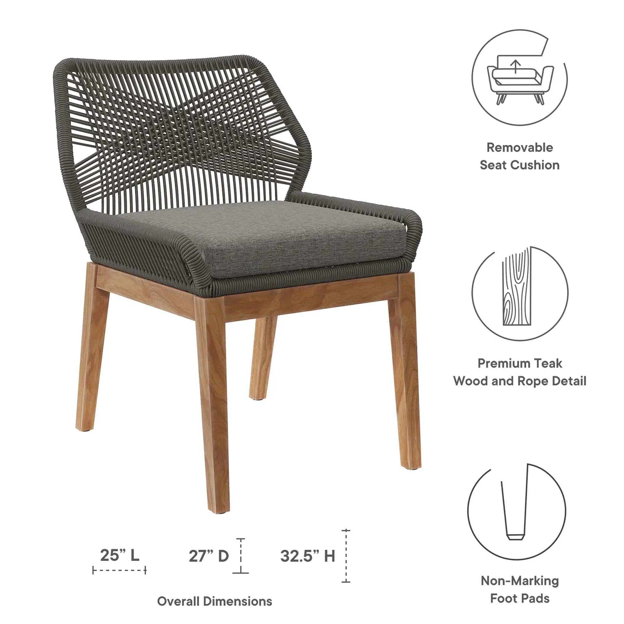 Wellspring Outdoor Patio Teak Wood Dining Chair by Modway by HouseOfZazla