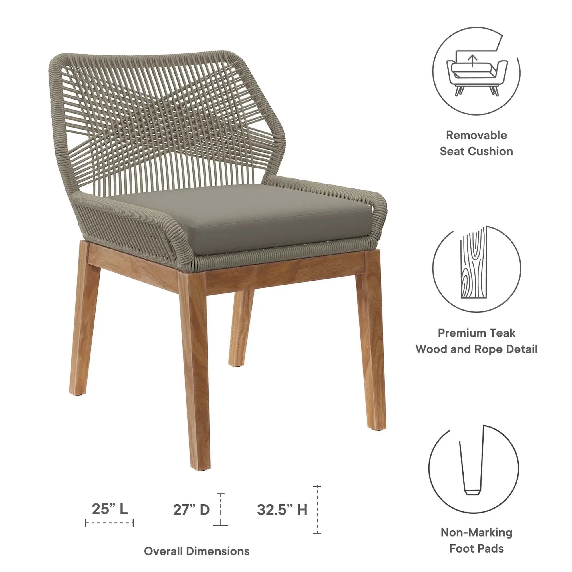 Wellspring Outdoor Patio Teak Wood Dining Chair by Modway by HouseOfZazla