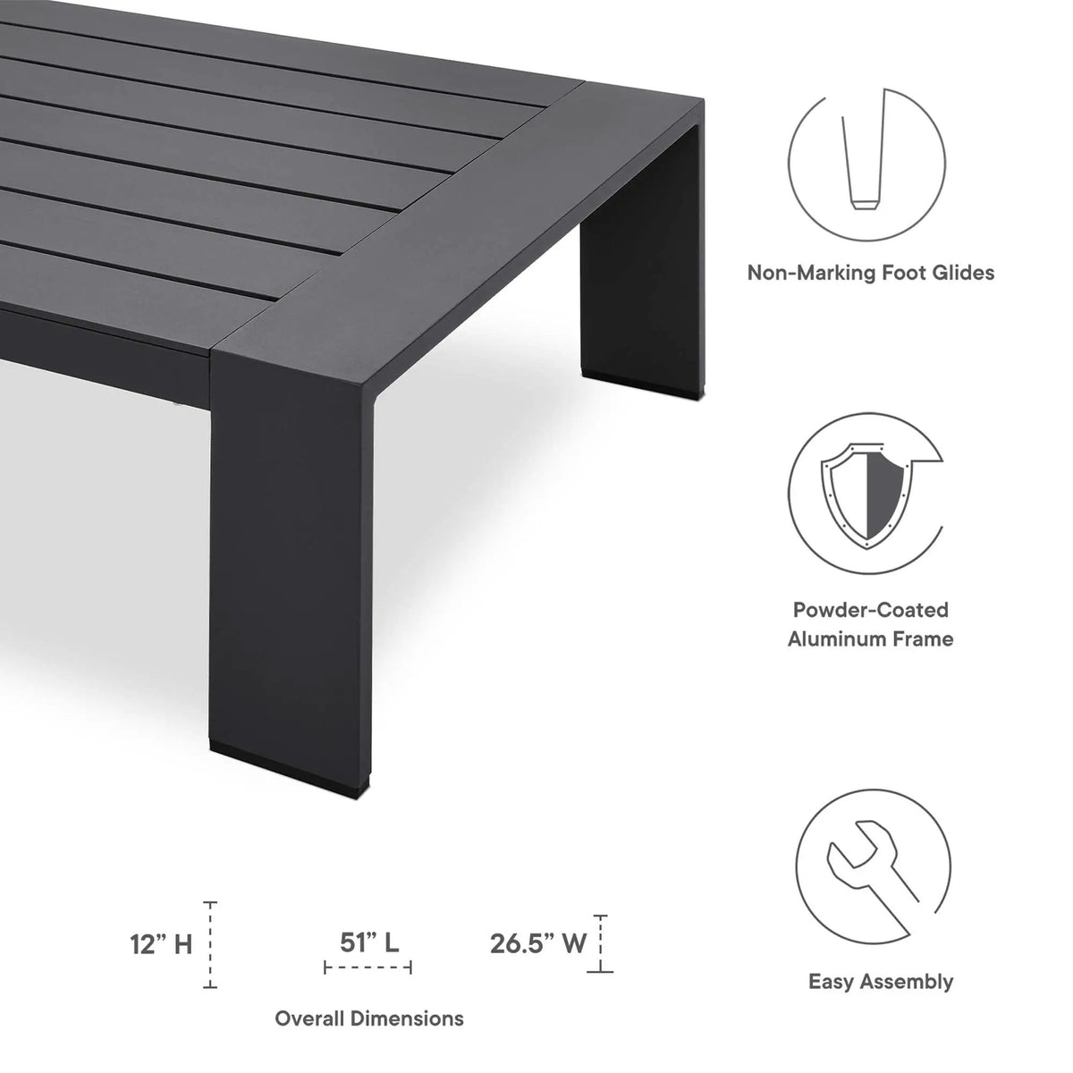 Tahoe 2-Piece Outdoor Patio Powder-Coated Aluminum Set by Modway by HouseOfZazla