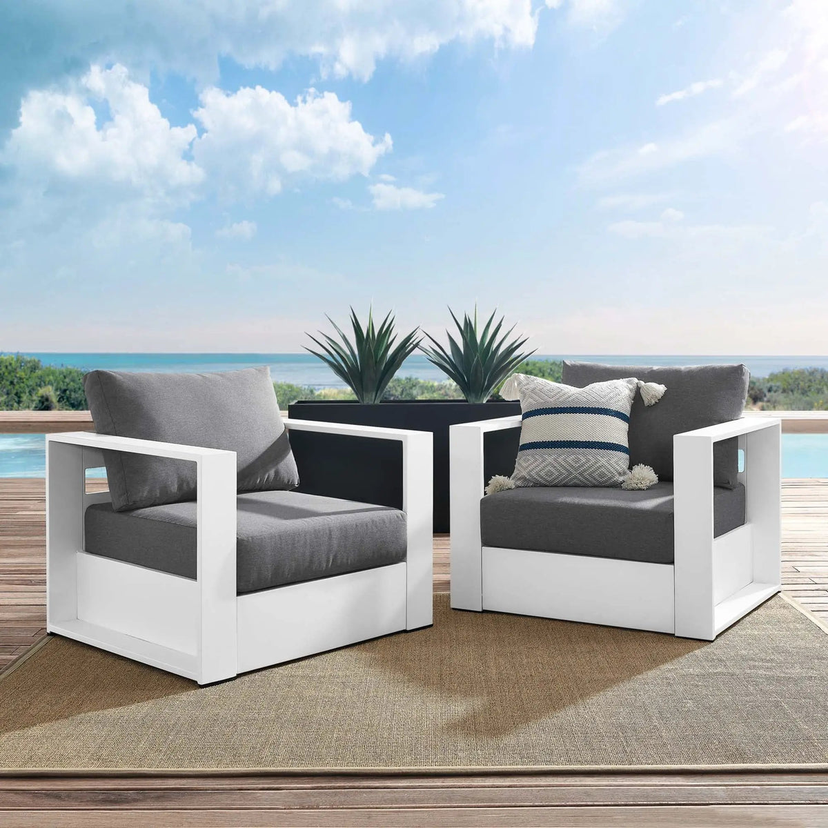 Tahoe 2-Piece Outdoor Patio Powder-Coated Aluminum Armchair Set by Modway by HouseOfZazla