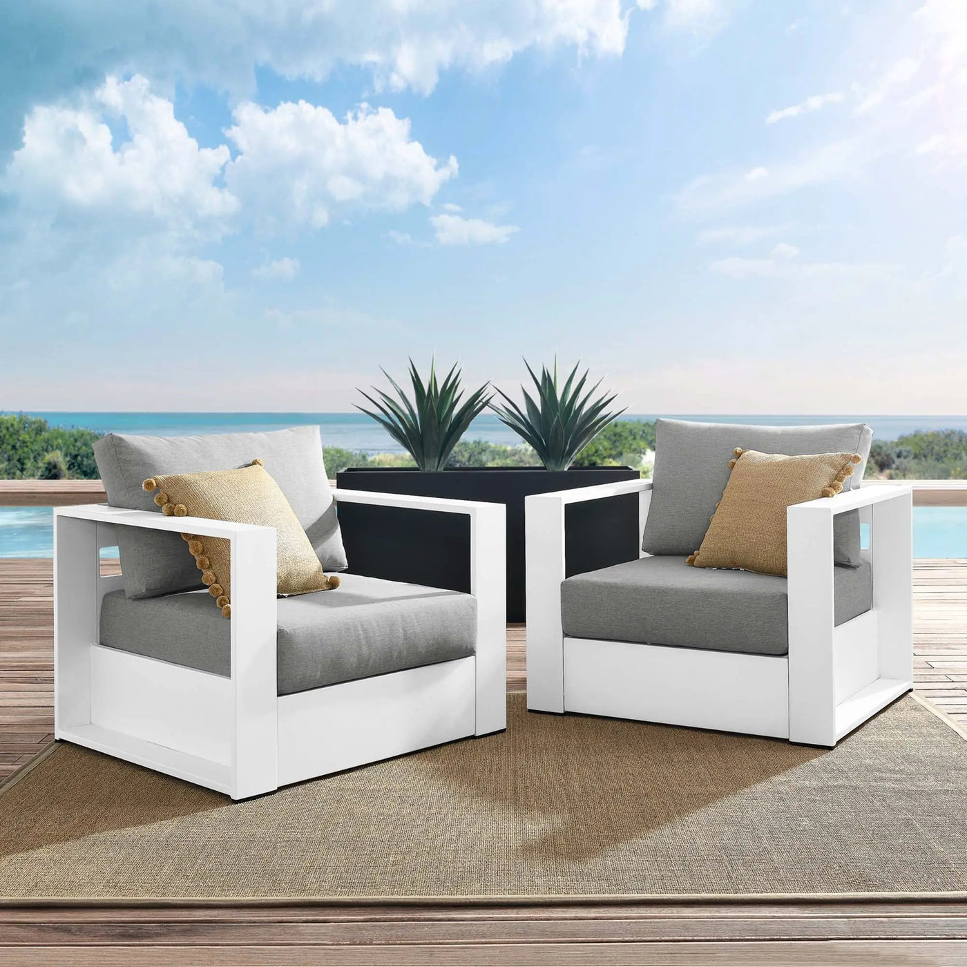 Tahoe 2-Piece Outdoor Patio Powder-Coated Aluminum Armchair Set by Modway by HouseOfZazla