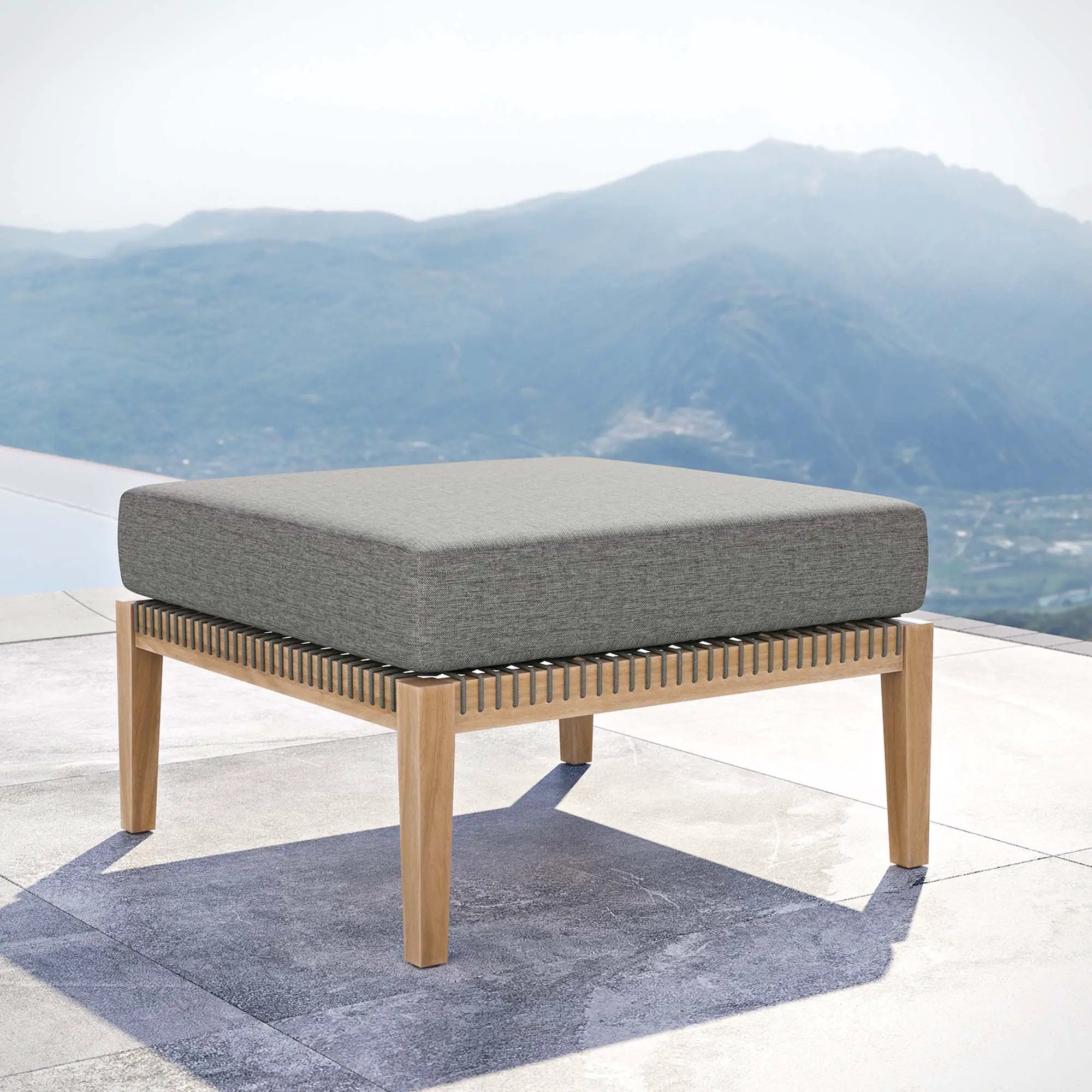 Clearwater Outdoor Patio Teak Wood Ottoman by Modway by HouseOfZazla