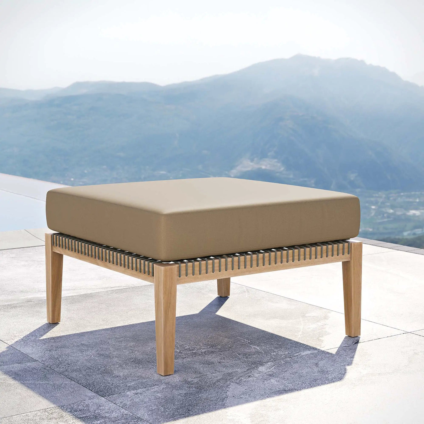 Clearwater Outdoor Patio Teak Wood Ottoman by Modway by HouseOfZazla