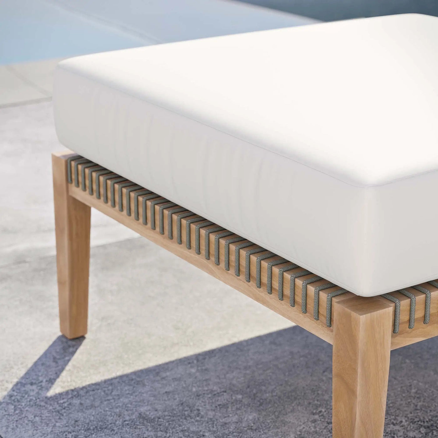 Clearwater Outdoor Patio Teak Wood Ottoman by Modway by HouseOfZazla