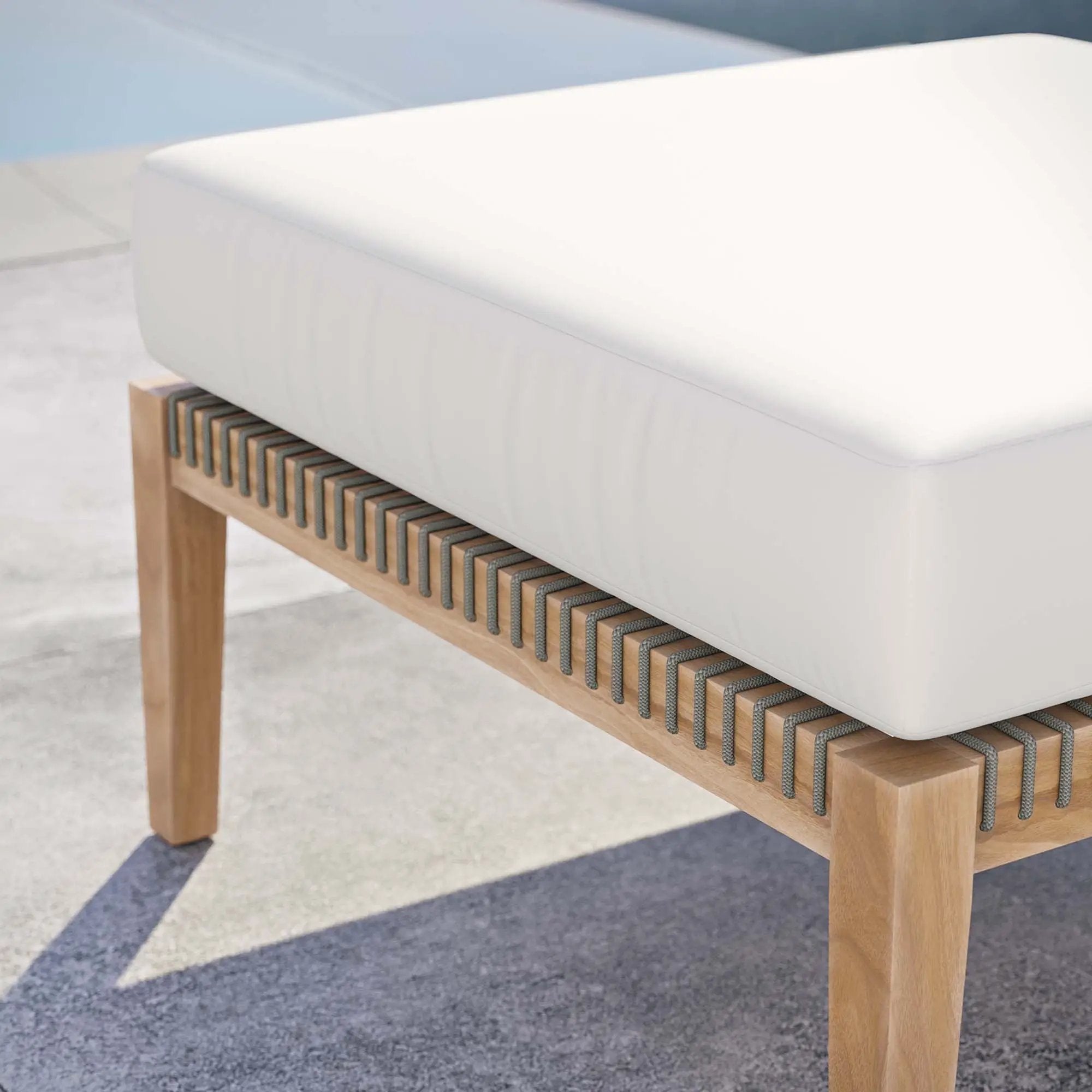 Clearwater Outdoor Patio Teak Wood Ottoman by Modway by HouseOfZazla