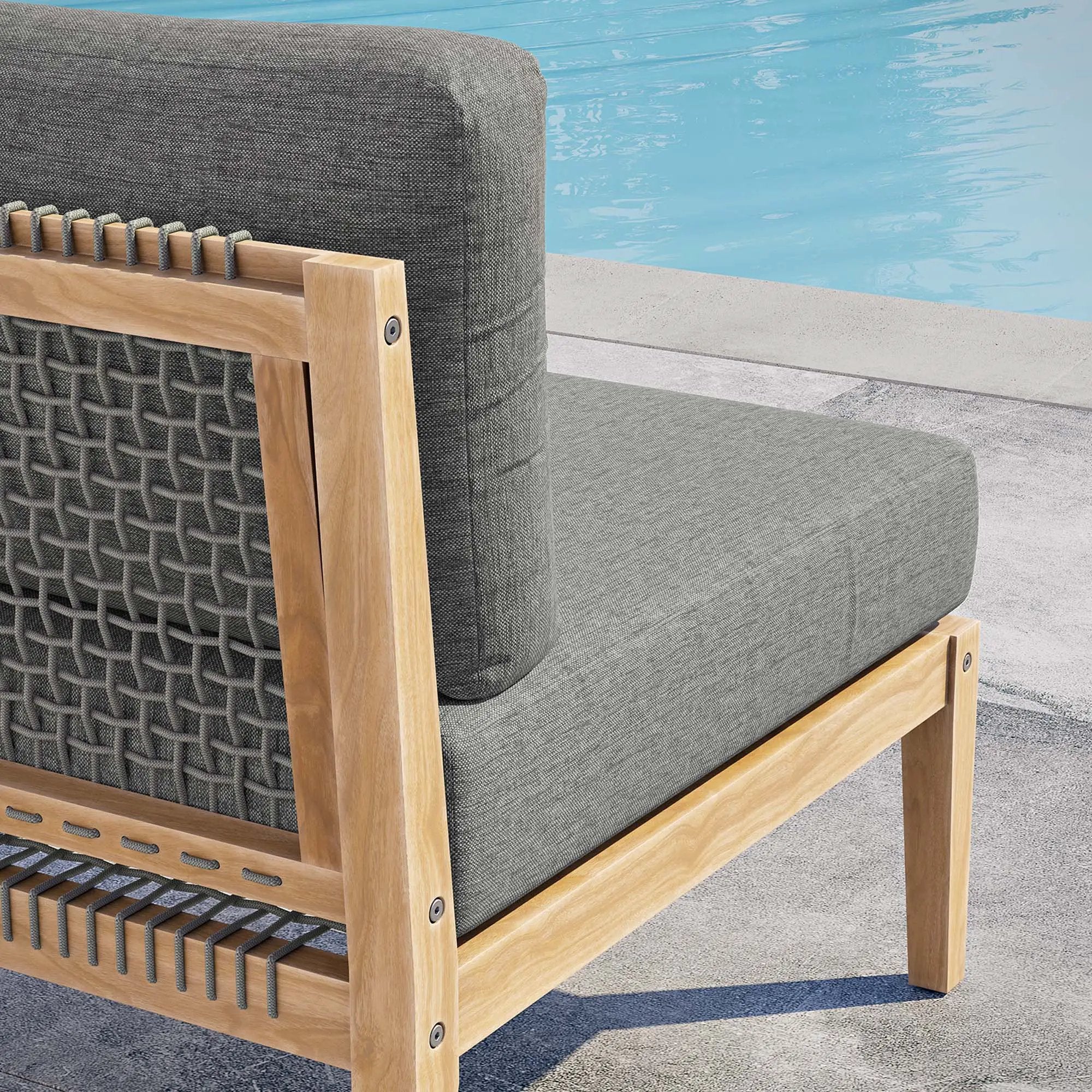 Clearwater Outdoor Patio Teak Wood Armless Chair by Modway by HouseOfZazla