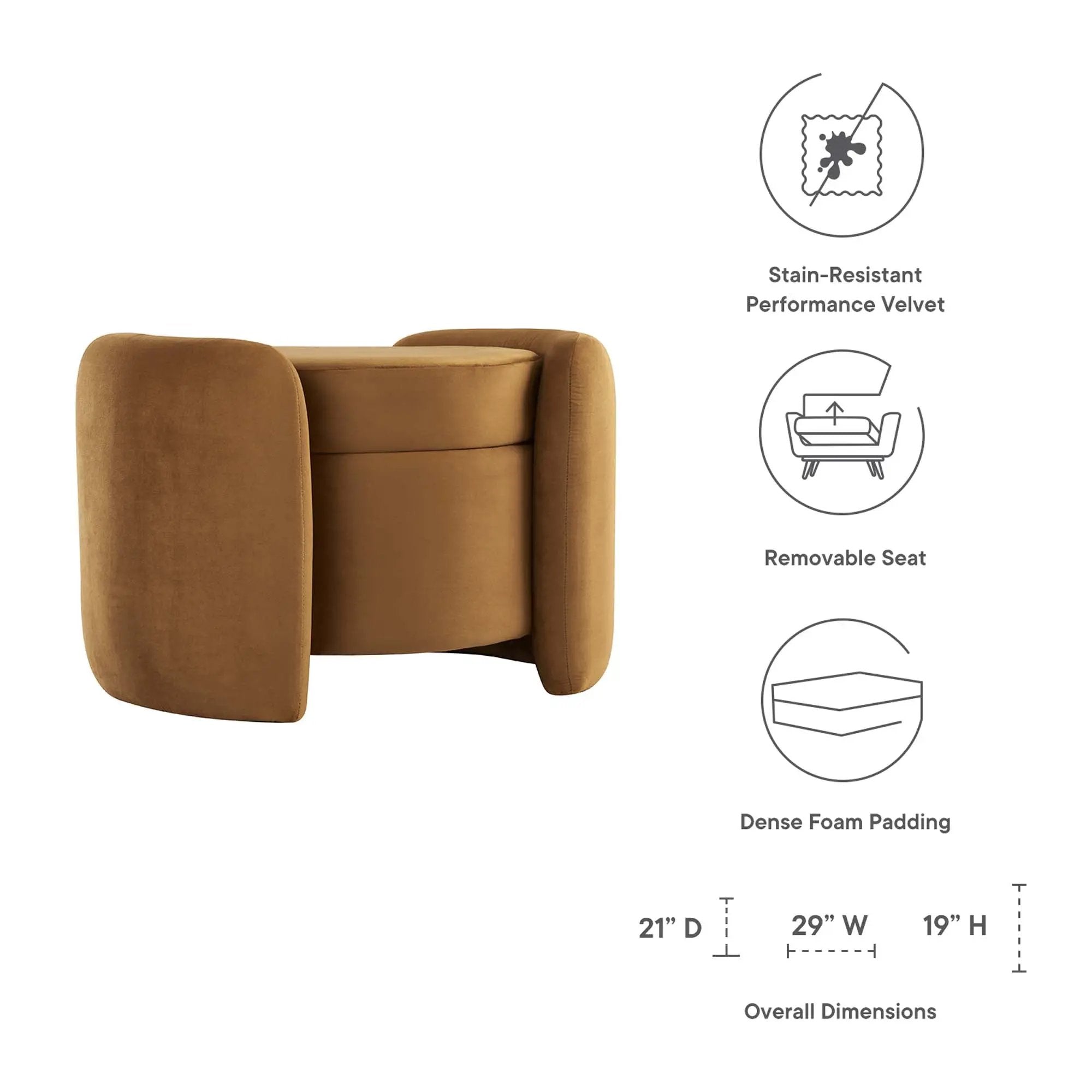 Nebula Upholstered Performance Velvet Ottoman by Modway by HouseOfZazla