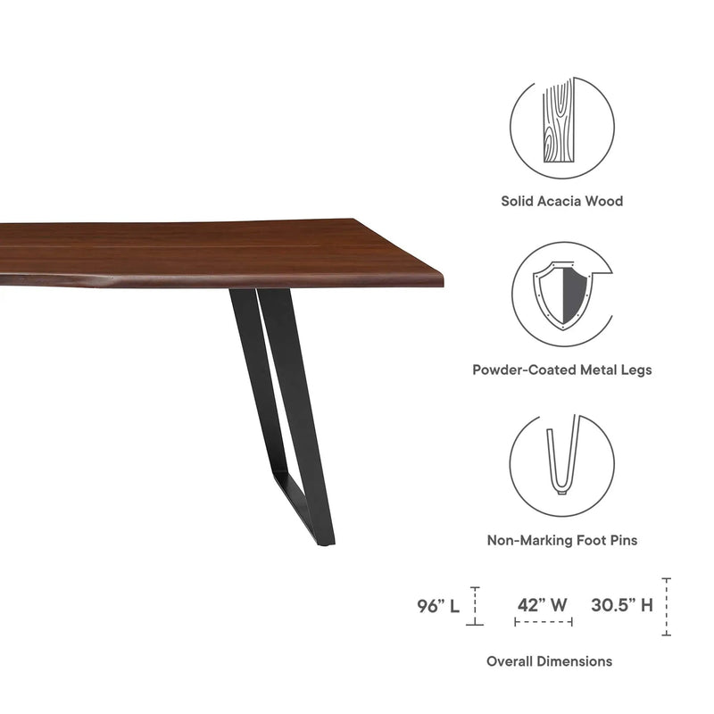 Viggo 96" Live Edge Acacia Wood Dining Table by HouseOfZazla