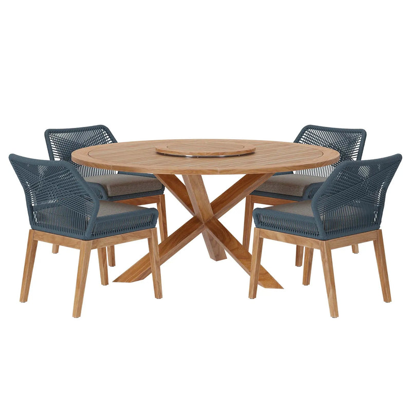 Wellspring 5-Piece Outdoor Patio Teak Wood Dining Set by Modway by HouseOfZazla