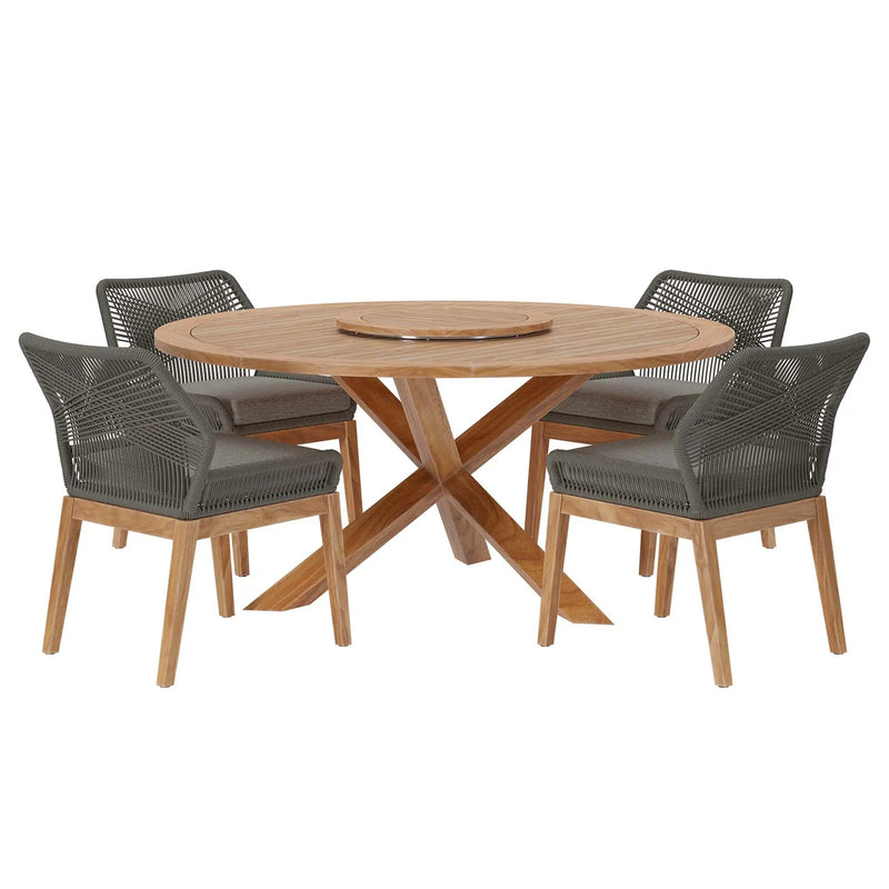Wellspring 5-Piece Outdoor Patio Teak Wood Dining Set by Modway by HouseOfZazla